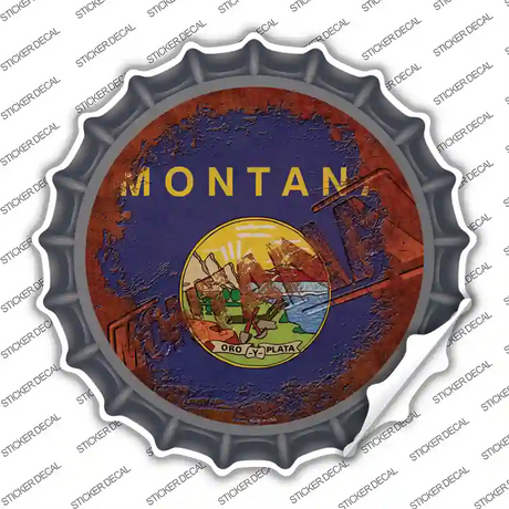 Montana Rusty Stamped Novelty Bottle Cap Sticker Decal