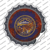 Nebraska Rusty Stamped Novelty Bottle Cap Sticker Decal