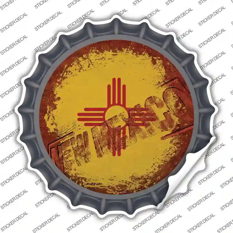 New Mexico Rusty Stamped Novelty Bottle Cap Sticker Decal