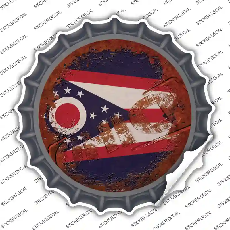 Ohio Rusty Stamped Novelty Bottle Cap Sticker Decal