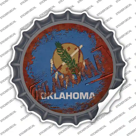 Oklahoma Rusty Stamped Novelty Bottle Cap Sticker Decal