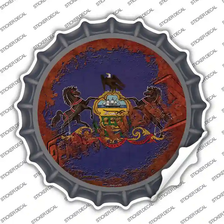 Pennsylvania Rusty Stamped Novelty Bottle Cap Sticker Decal