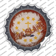 Rhode Island Rusty Stamped Novelty Bottle Cap Sticker Decal
