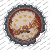 Rhode Island Rusty Stamped Novelty Bottle Cap Sticker Decal