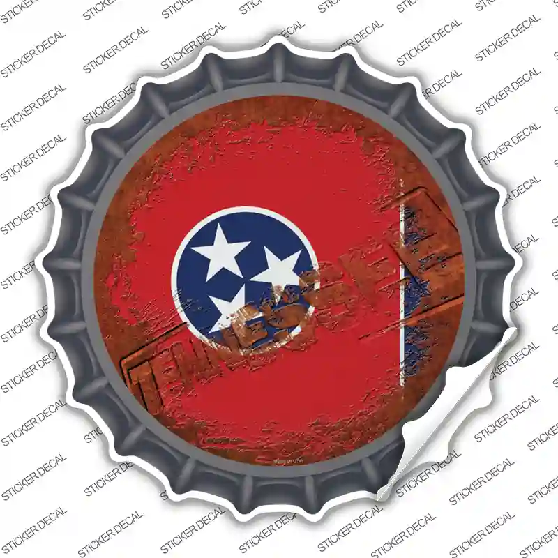 Tennessee Rusty Stamped Novelty Bottle Cap Sticker Decal