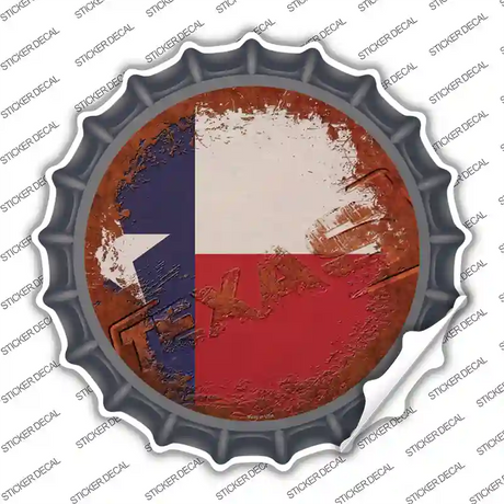 Texas Rusty Stamped Novelty Bottle Cap Sticker Decal