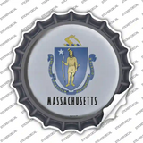 Massachusetts State Flag Novelty Bottle Cap Sticker Decal