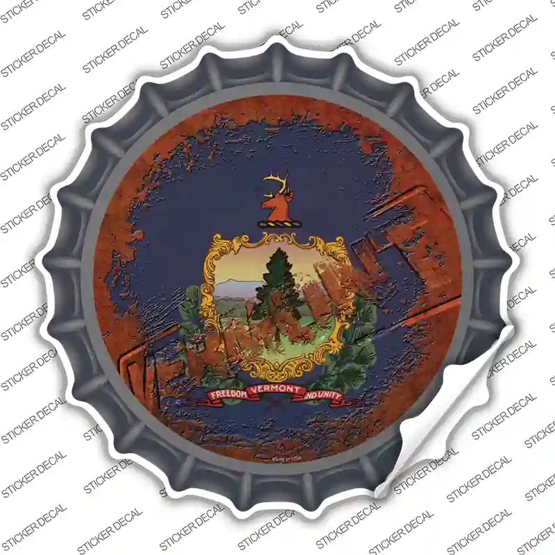 Vermont Rusty Stamped Novelty Bottle Cap Sticker Decal