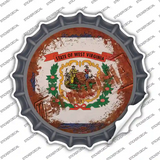West Virginia Rusty Stamped Novelty Bottle Cap Sticker Decal