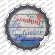 Sunshine And September Novelty Bottle Cap Sticker Decal