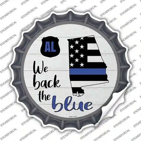 Alabama Back The Blue Novelty Bottle Cap Sticker Decal