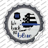Alaska Back The Blue Novelty Bottle Cap Sticker Decal