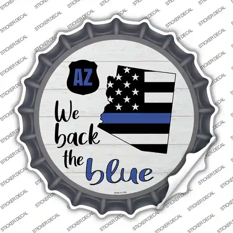 Arizona Back The Blue Novelty Bottle Cap Sticker Decal