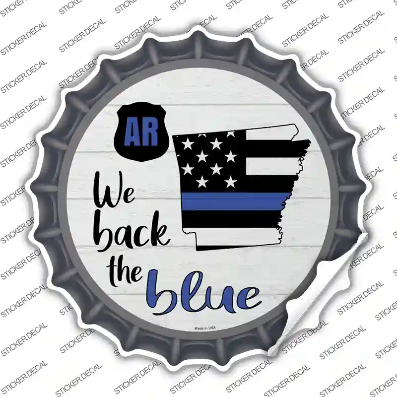 Arkansas Back The Blue Novelty Bottle Cap Sticker Decal