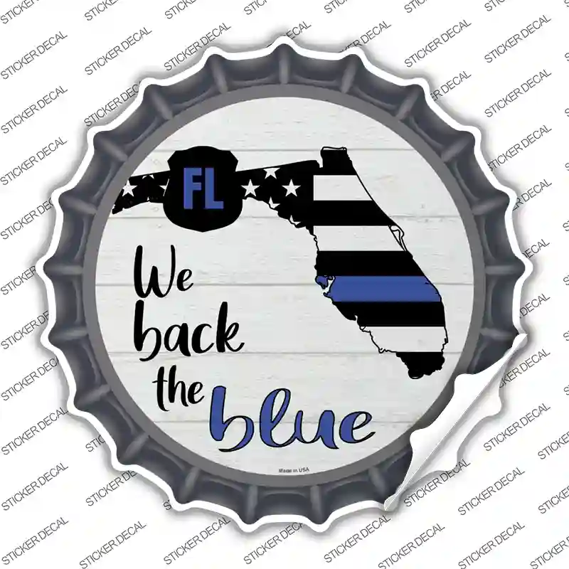 Florida Back The Blue Novelty Bottle Cap Sticker Decal