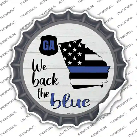 Georgia Back The Blue Novelty Bottle Cap Sticker Decal