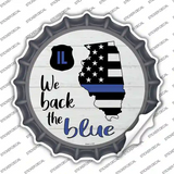 Illinois Back The Blue Novelty Bottle Cap Sticker Decal