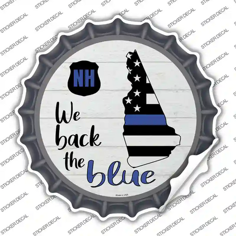 New Hampshire Back The Blue Novelty Bottle Cap Sticker Decal