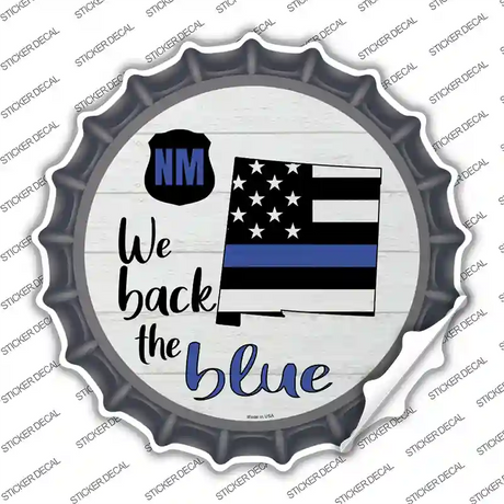 New Mexico Back The Blue Novelty Bottle Cap Sticker Decal