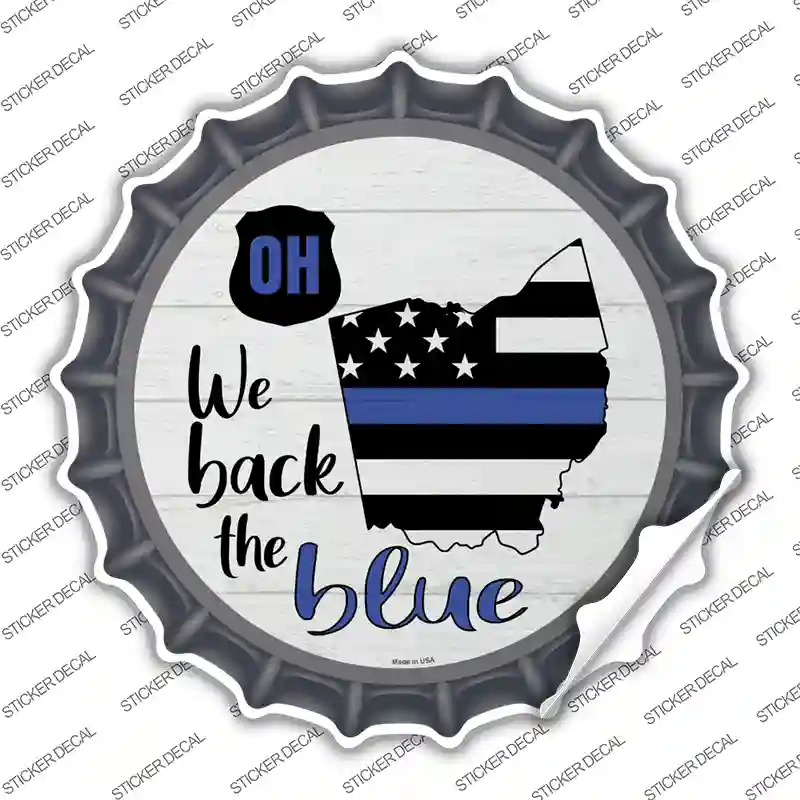 Ohio Back The Blue Novelty Bottle Cap Sticker Decal