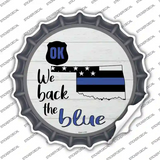 Oklahoma Back The Blue Novelty Bottle Cap Sticker Decal