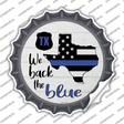 Texas Back The Blue Novelty Bottle Cap Sticker Decal