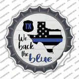 Texas Back The Blue Novelty Bottle Cap Sticker Decal