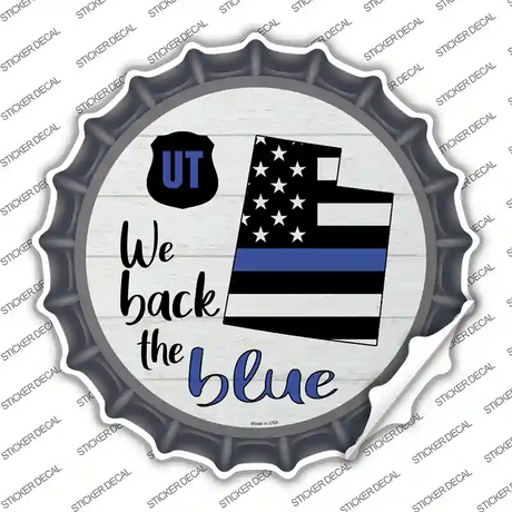 Utah Back The Blue Novelty Bottle Cap Sticker Decal