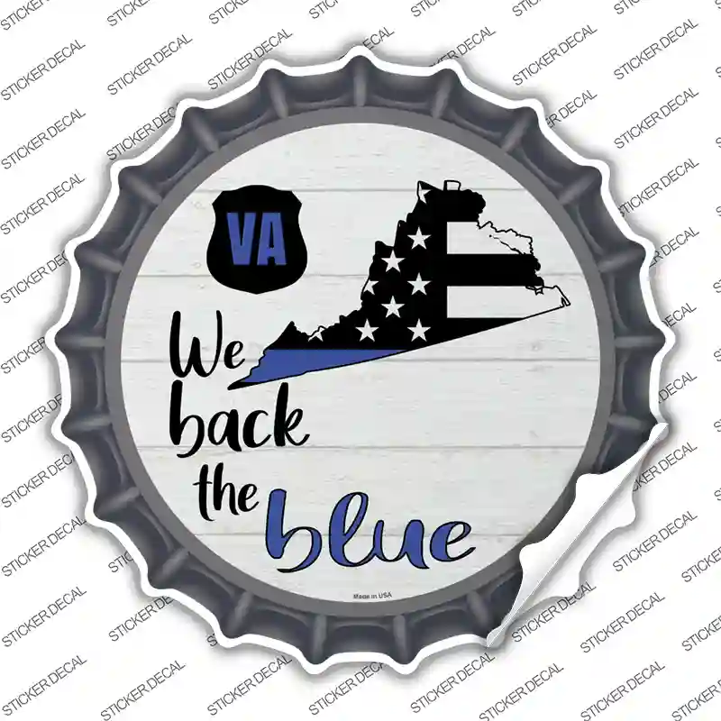 Virginia Back The Blue Novelty Bottle Cap Sticker Decal