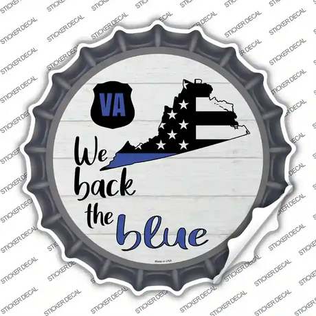 Virginia Back The Blue Novelty Bottle Cap Sticker Decal