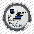 West Virginia Back The Blue Novelty Bottle Cap Sticker Decal