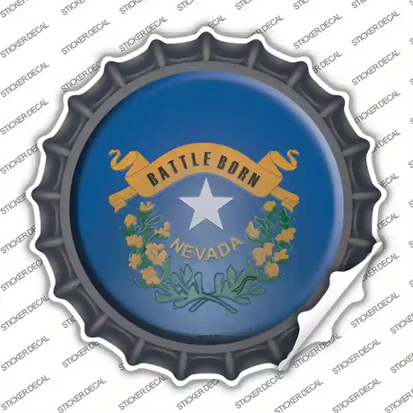 Nevada State Flag Novelty Bottle Cap Sticker Decal