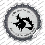 Matching Hat and Broom Witch Novelty Bottle Cap Sticker Decal