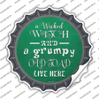 Wicked Witch and Grumpy Toad Novelty Bottle Cap Sticker Decal