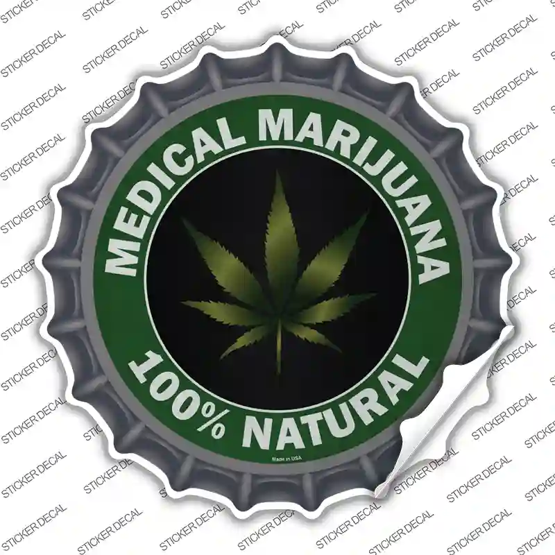 Medical Marijuana Novelty Bottle Cap Sticker Decal