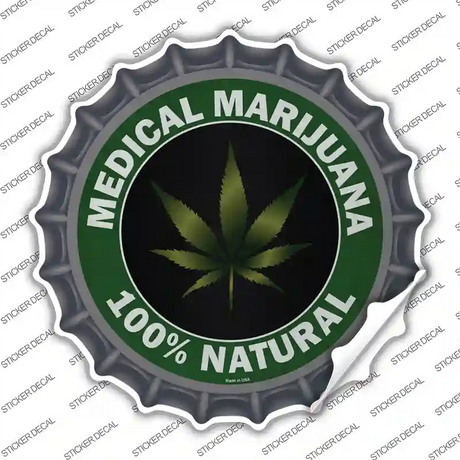 Medical Marijuana Novelty Bottle Cap Sticker Decal