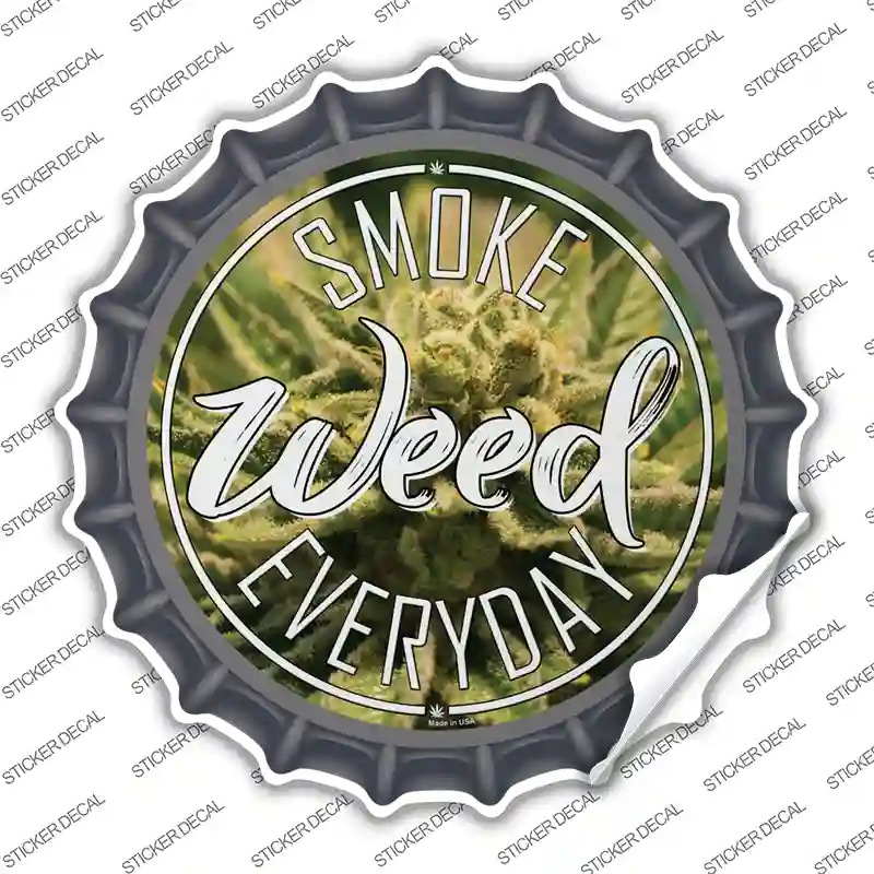 Smoke Weed Everyday Novelty Bottle Cap Sticker Decal