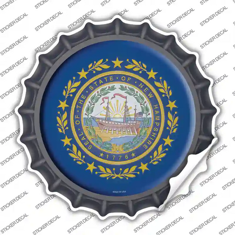 New Hampshire State Flag Novelty Bottle Cap Sticker Decal
