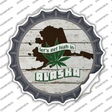 Lets Get High In Alaska Novelty Bottle Cap Sticker Decal