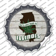 Lets Get High In Illinois Novelty Bottle Cap Sticker Decal