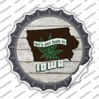 Lets Get High In Iowa Novelty Bottle Cap Sticker Decal