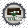 Lets Get High In Kansas Novelty Bottle Cap Sticker Decal