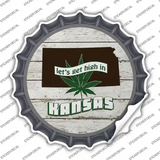 Lets Get High In Kansas Novelty Bottle Cap Sticker Decal