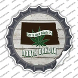 Lets Get High In North Dakota Novelty Bottle Cap Sticker Decal