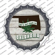 Lets Get High In Oklahoma Novelty Bottle Cap Sticker Decal