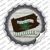 Lets Get High In Pennsylvania Novelty Bottle Cap Sticker Decal