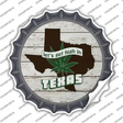 Lets Get High In Texas Novelty Bottle Cap Sticker Decal