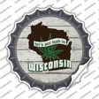 Lets Get High In Wisconsin Novelty Bottle Cap Sticker Decal