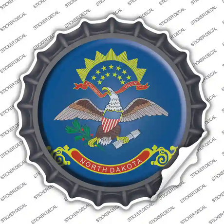 North Dakota State Flag Novelty Bottle Cap Sticker Decal