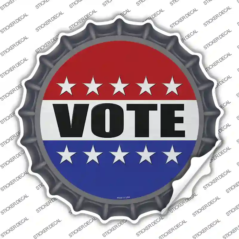 Vote Novelty Bottle Cap Sticker Decal
